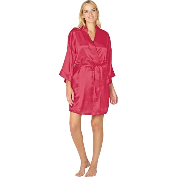 Intimo Womens Poly Charmeuse Robe