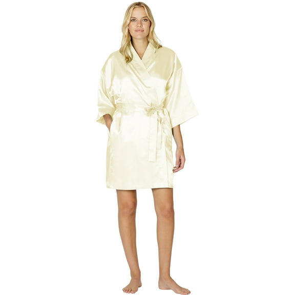 Intimo Womens Poly Charmeuse Robe
