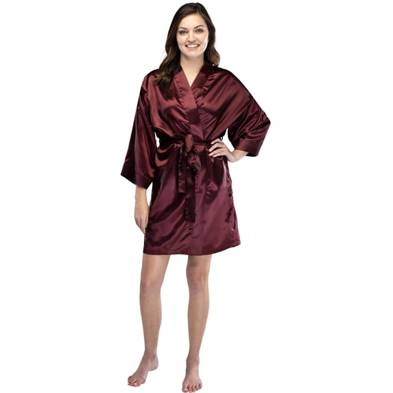 Intimo Womens Poly Charmeuse Robe