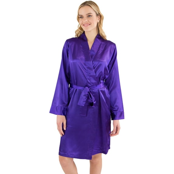 Intimo Womens Satin Kimono Robe
