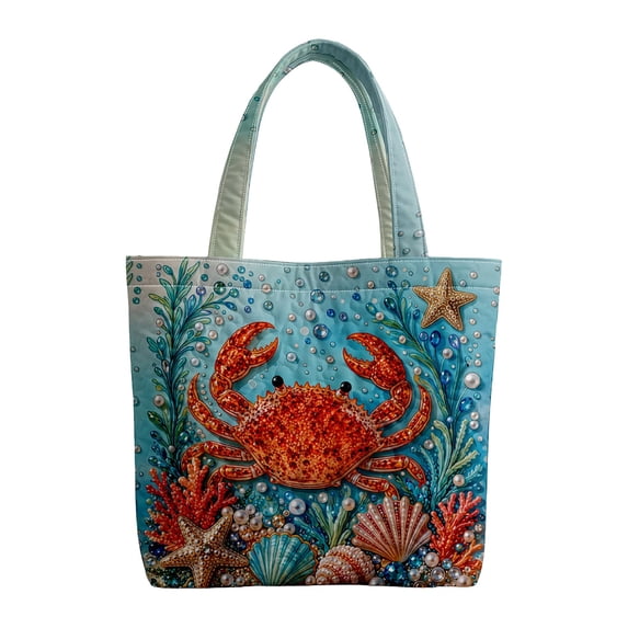 Into Adventure: Coastal Print Tote for School Season And Summer Holiday Beach Lightweight Shoulder for Everyday Use
