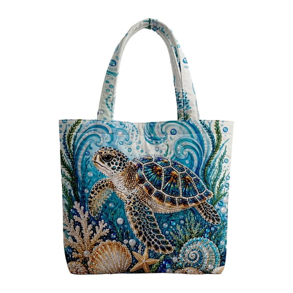 Into Adventure: Coastal Print Tote for School Season And Summer Holiday Beach Lightweight Shoulder for Everyday Use