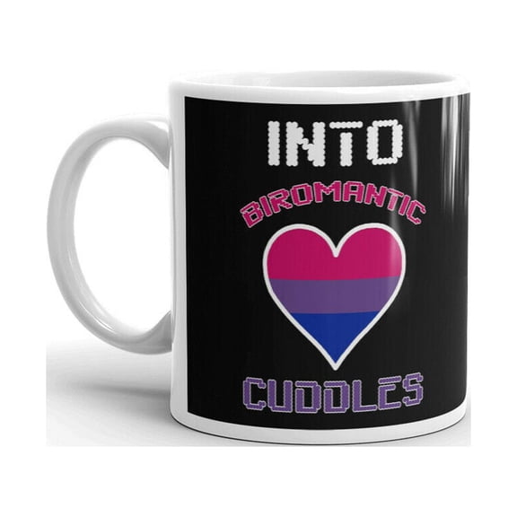 Into Biromantic Cuddles Love Heart Unique Funny Coffee Tea Ceramic Cup Office Work Mug 11 Oz
