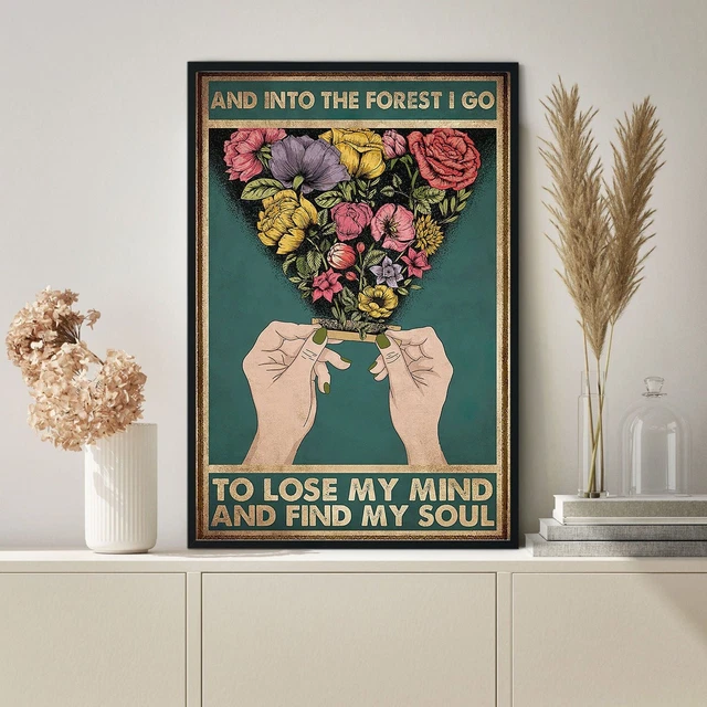 YLUYINOM Targa In Latta Per Giardinaggio 'I Go To Lose My Mind And Find My Soul' - Poster Regalo Per Amanti Delle Piante