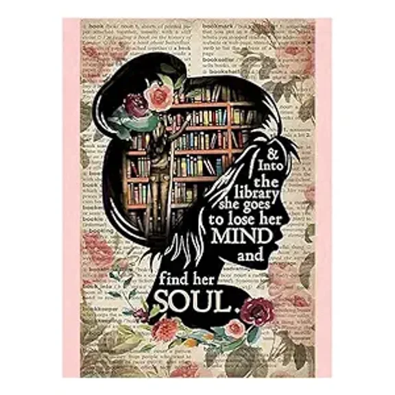 Into the Library she goes Edible Icing Image Cake Topper, by Tnct.