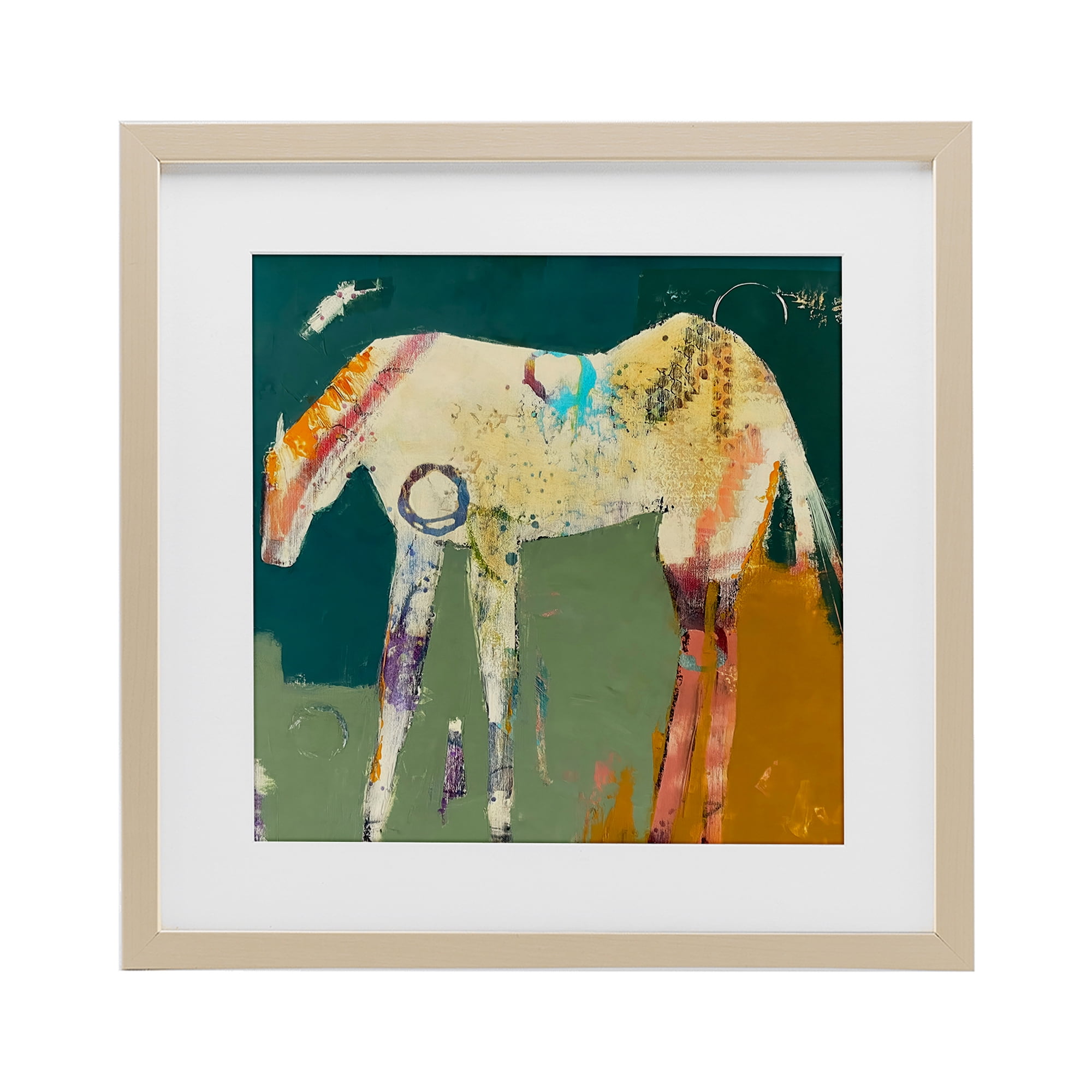 Into The Mystic Horse Birch Framed Print Under Glass, design by Dianna Fritzler