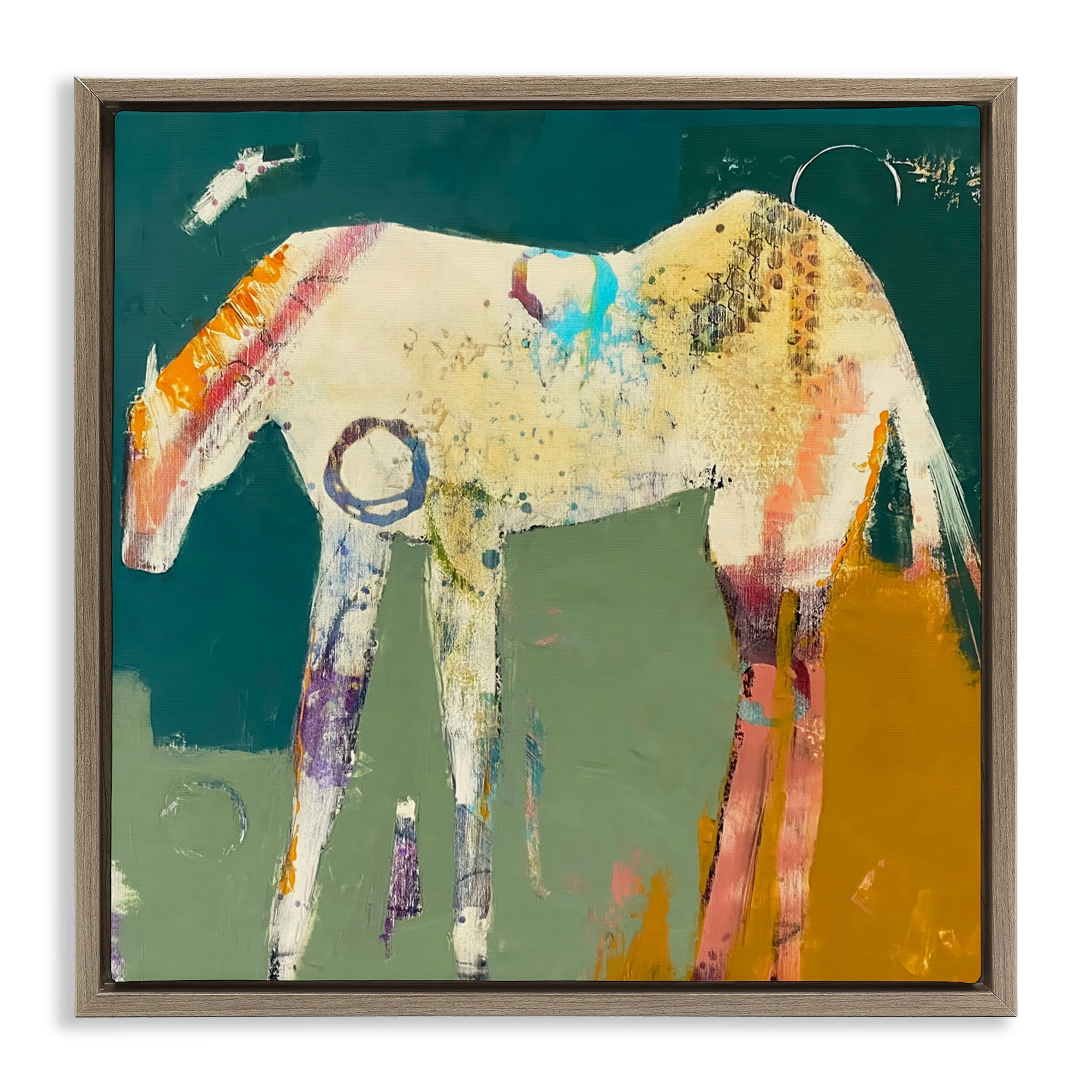 Into The Mystic Horse Brown Framed Floater Canvas Wall Art, design by Dianna Fritzler