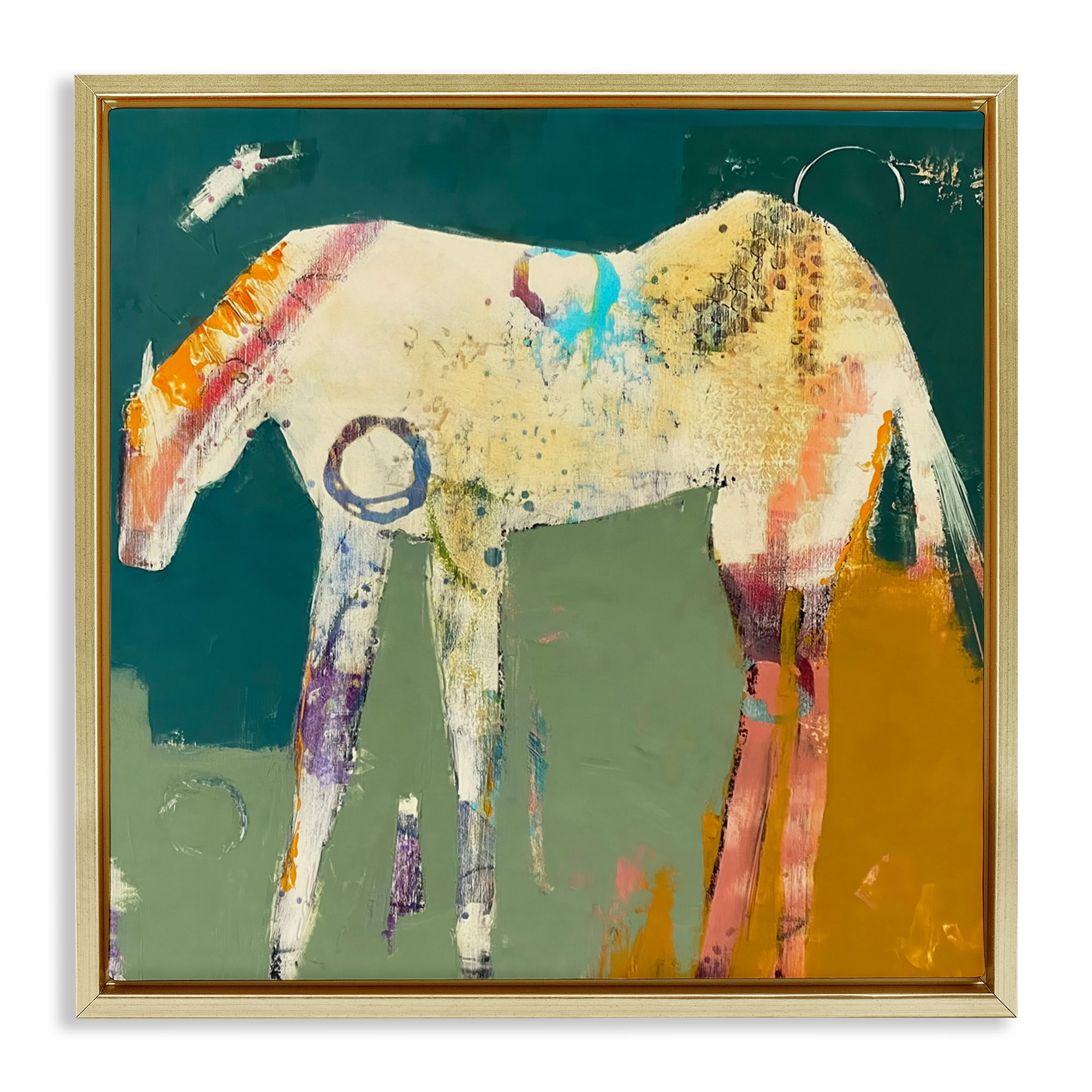 Into The Mystic Horse Gold Framed Floater Canvas Wall Art, design by Dianna Fritzler