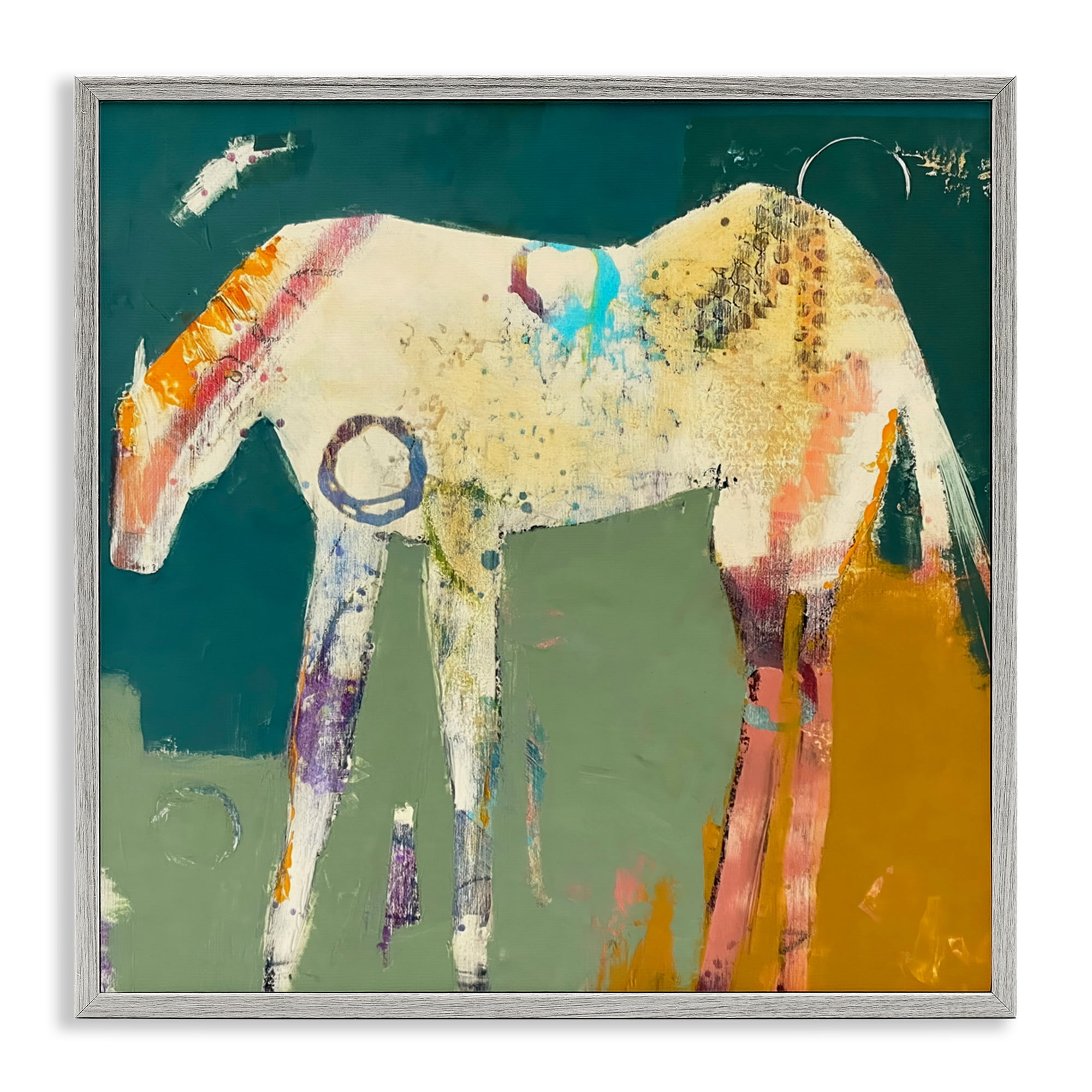 Into The Mystic Horse Gray Framed Giclee Art, design by Dianna Fritzler