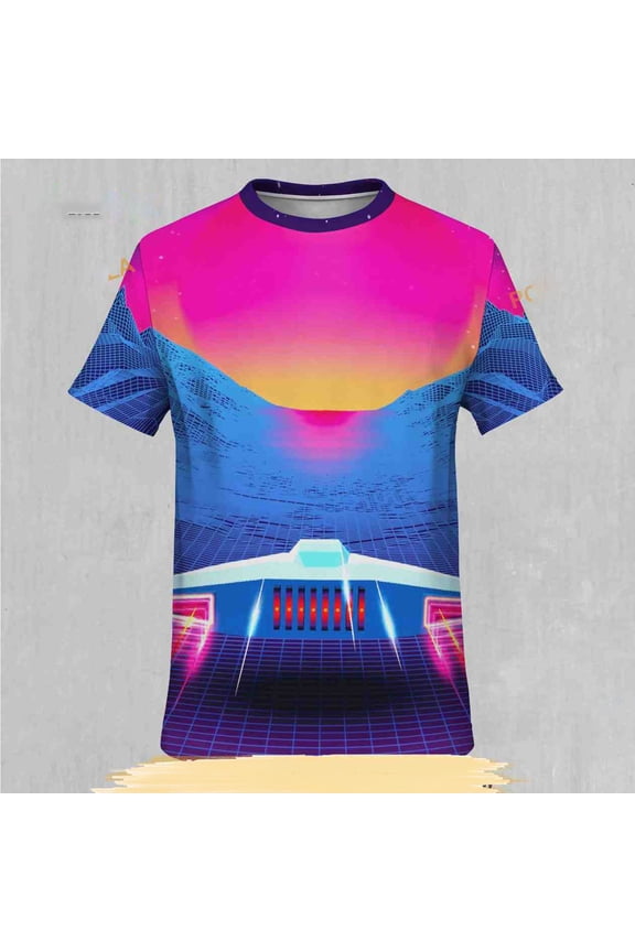 Into The Sunset Retro Vaporwave EDM Rave Festival All Over Print 3D T Shirt