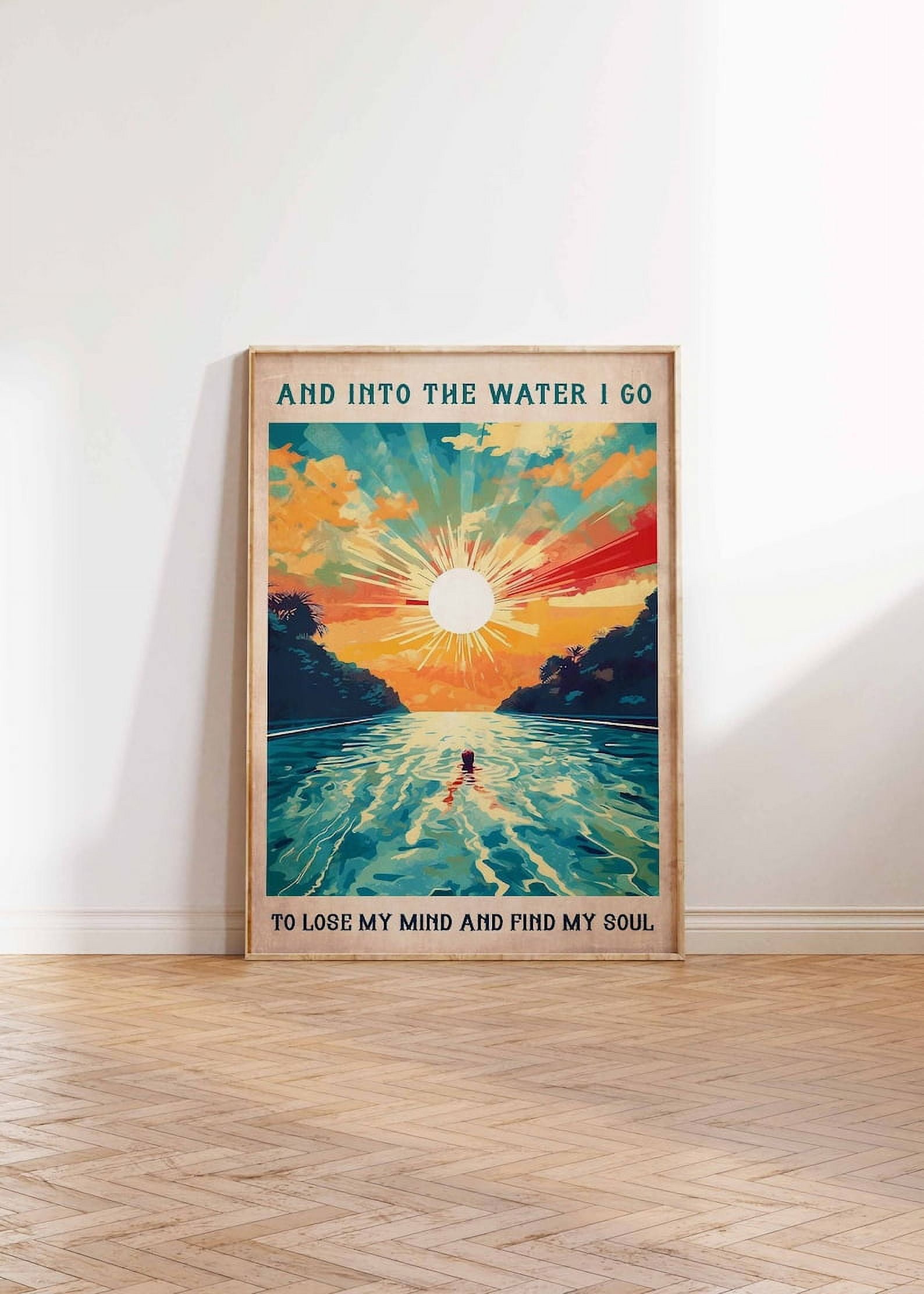 Metallschild Wanddekoration - And Into The Ocean I Go 20x30cm