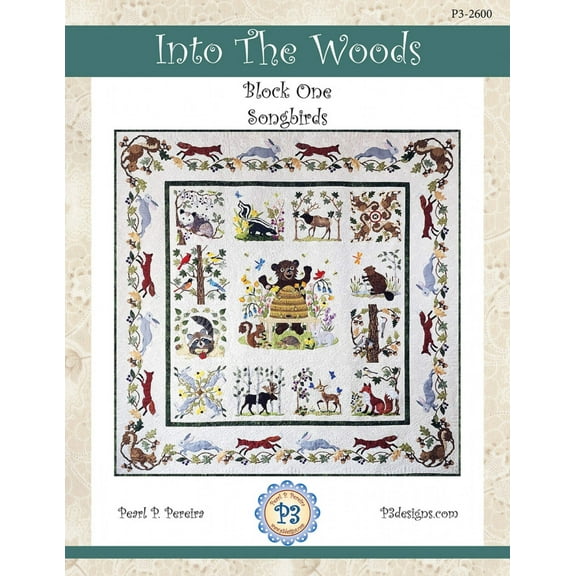 Into The Woods Applique 13 Quilt Pattern Set by Pearl P Pereira of P3 Designs