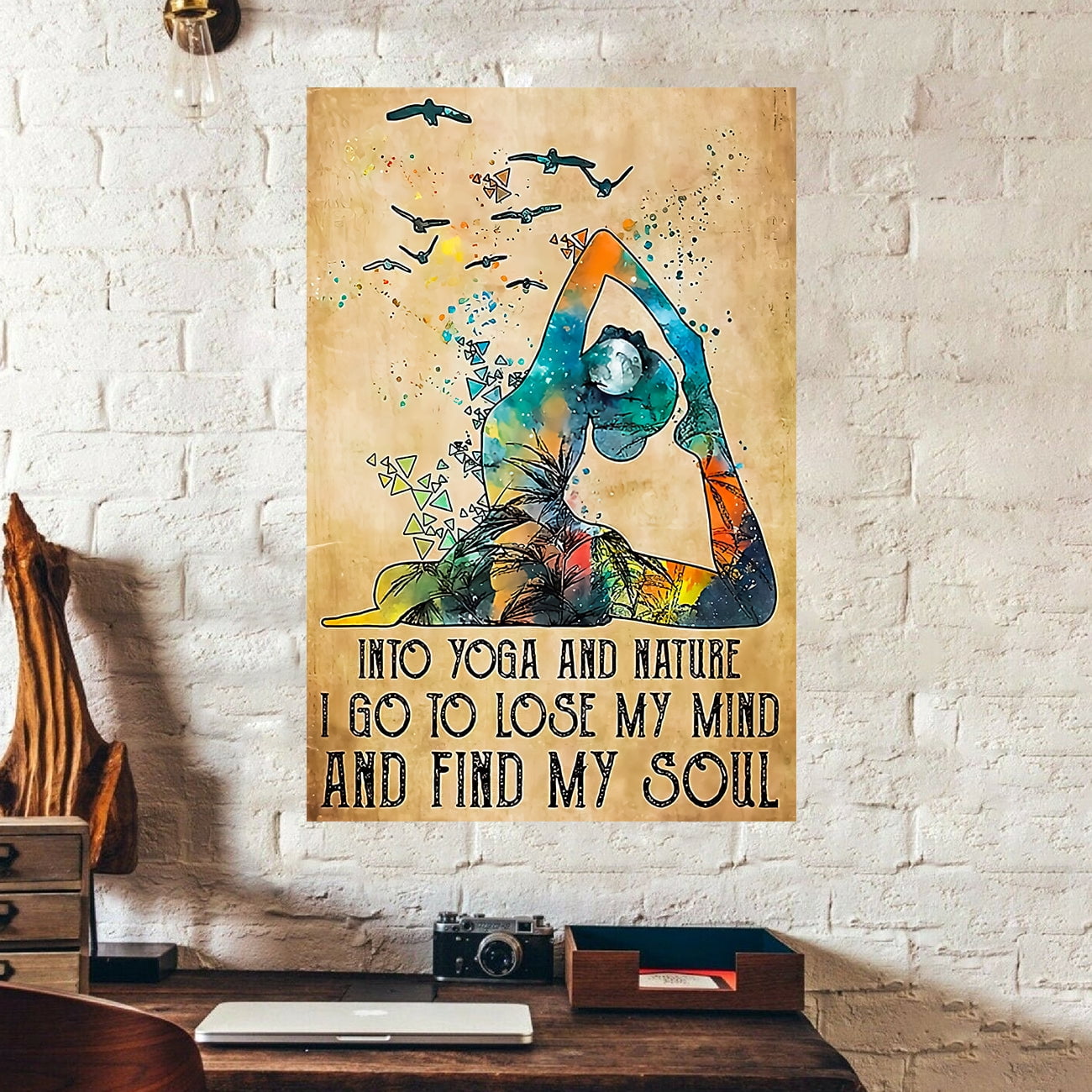 Poster In Metallo I Go Lose My Mind And Find My Soul – Gatto – Inga In The Forest – 20x30 Cm