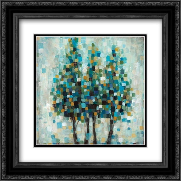 Into the Blue 2x Matted 20x20 Black Ornate Framed Art Print by Pasion, Wani