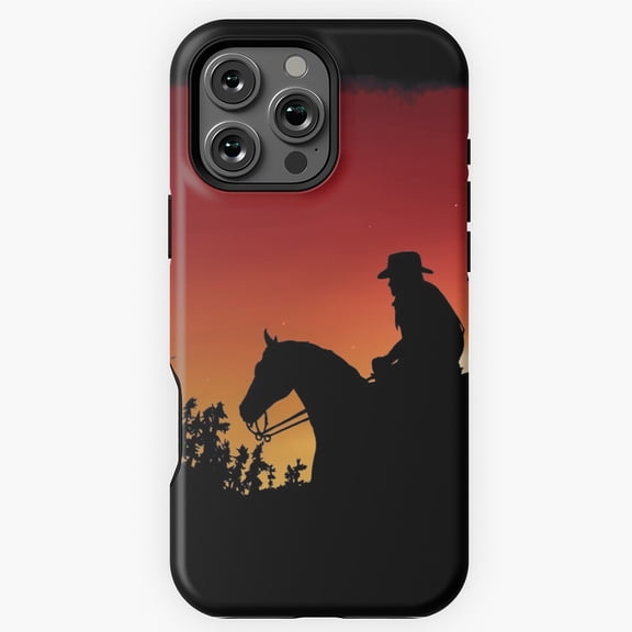 Into the Sunset Western Cowboy Art Phone Case for iPhone 16 15 14 13 12 11 Pro Max
