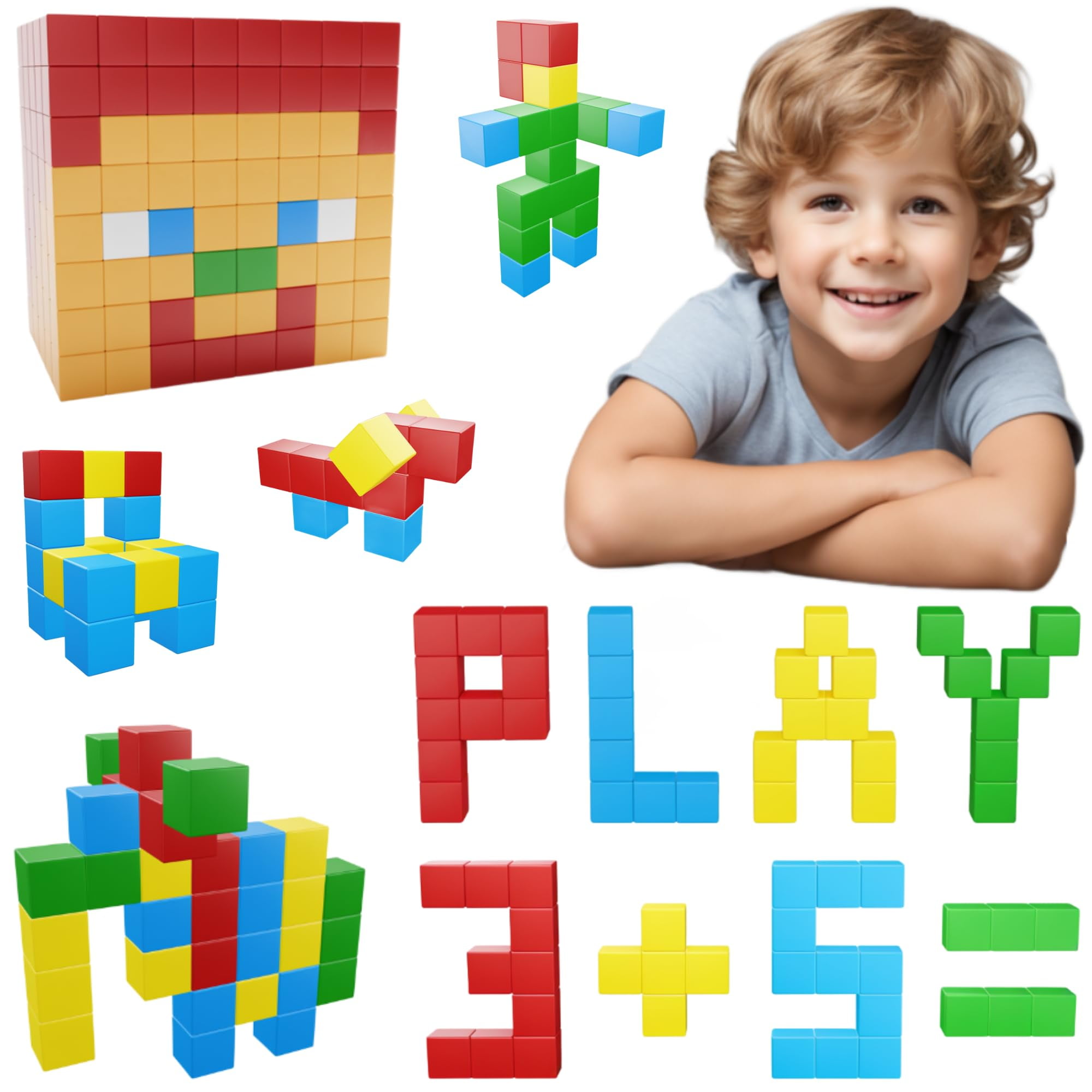 Intock Magnetic Blocks Magnetic Cubes Educational Toys Improved Award Winning Magnetic Building Blocks for Kids 40 Pieces Colorful Autism Toys Magic Cube Sensory Toys for Kids Walmart