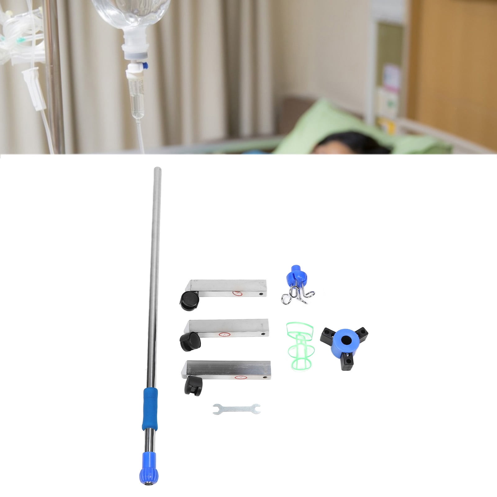 Intravenous Pole Drip Stand IV Pole With Wheels Portable Pole Stand