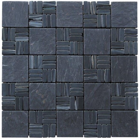 Intrend Tile 2 x 2 in. Alternate Pattern Mosaic, Multicolor, Black Slate, Tiles