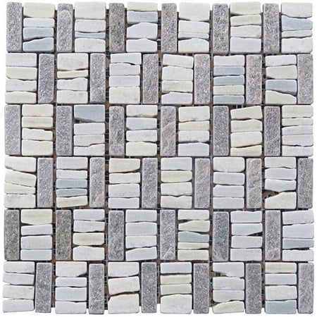 Intrend Tile LS007-B Wavy Pattern Natural Stone Mosaic Blend - Lighter Center