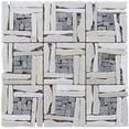 thumbnail image 1 of Intrend Tile LS012-H Quartzite Basketweave Pattern Mosaic Blend - White, 1 of 1