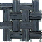 مزيج من الفسيفساء المتشابكة LS013-S Basketweave - Black Slate