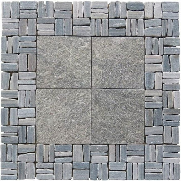 Intrend Tile LS018-G Quartzite Grand Central Alternate Pattern Mosaic - Green