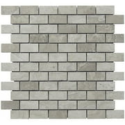 بلاط Intrend NS021-C 1 x 2 in. فسيفساء من الطوب المصغر من الحجر الجيري - رمادي