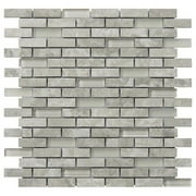 Intrend Tile NS021-D 0.65 x 2 in. Limestone Tranquility Linear Mosaic Blend - Grey