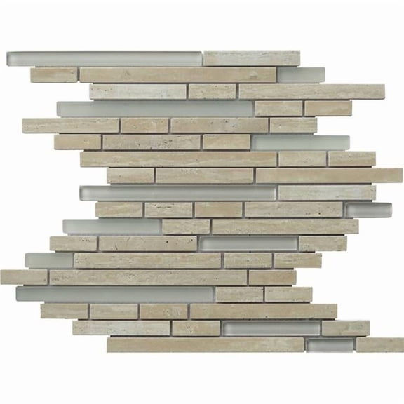 Intrend Tile NS022-E Travertine Stone Eternity Linear Glass Blend