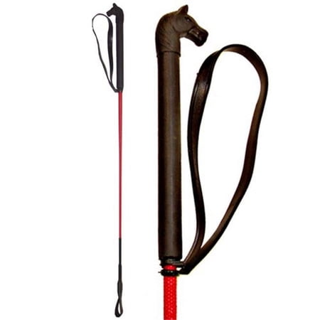 Intrepid International 111163RD 26 in. Crop with Horse Head Handle - Red