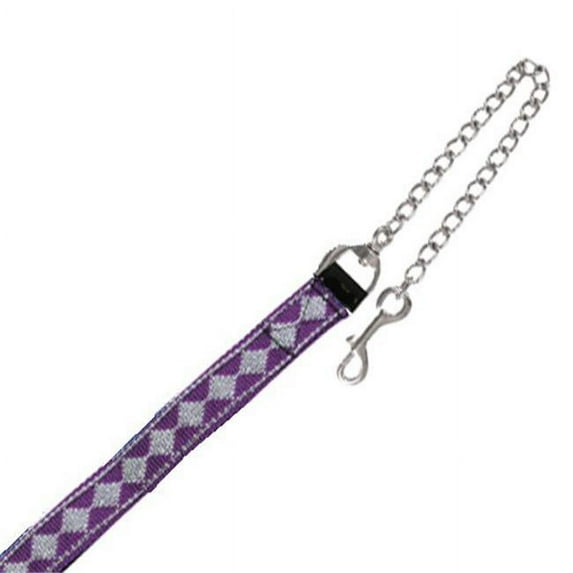 Intrepid International 126004PS Nylon Horse Lead with Diamond Pattern, Purple & Silver
