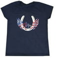 thumbnail image 1 of Intrepid International 2kGrey Ladies USA Flying Hoof Tee Shirt-Flying Hoof Navy Large, 1 of 2