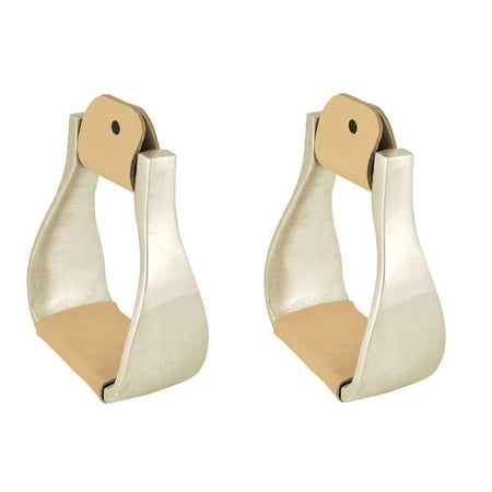 Intrepid International Aluminum Roping Stirrup with Wide Leather Band