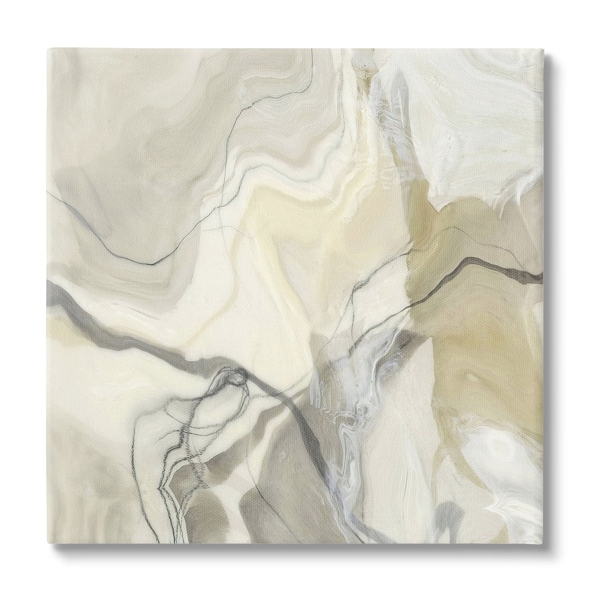 Intricate Abstract Marble Geode Pattern Modern Beige Abstract Painting Gallery-Wrapped Canvas Print Wall Art