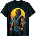 thumbnail image 1 of Intricate Ancient Figure Graphic Black T-Shirt Bold Colors & Dramatic Design, 1 of 5