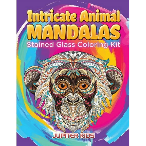 Intricate Animal Mandalas: Stained Glass Coloring Kit (Paperback)