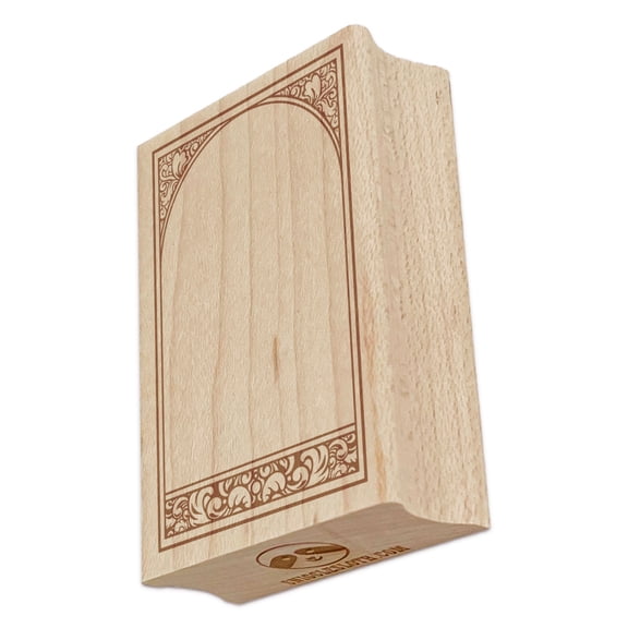 Intricate Arched Floral Frame Rectangle Rubber Stamp Stamping Scrapbooking Crafting - Large 2.5in