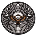 thumbnail image 1 of Intricate Barn Owl with Wreath of Branches and Moon Phases Applique Multi-Color Embroidered Hook & Loop Patch - 2.0 Inch Mini, 1 of 5