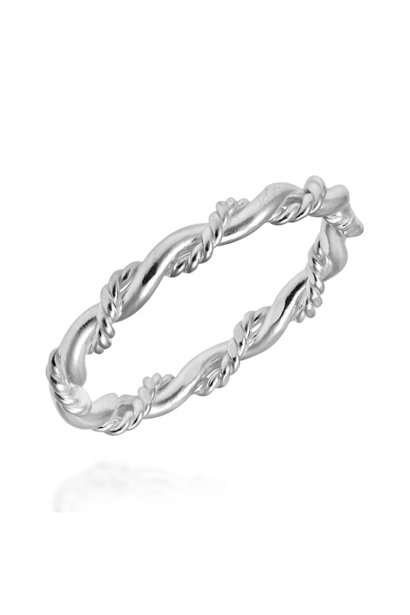 Intricate Braid Stackable Band .925 Sterling Silver Ring-10