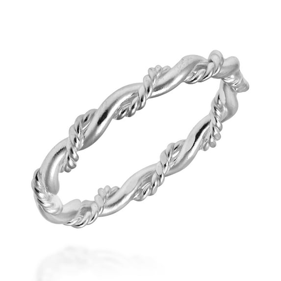 Intricate Braid Stackable Band .925 Sterling Silver Ring-5