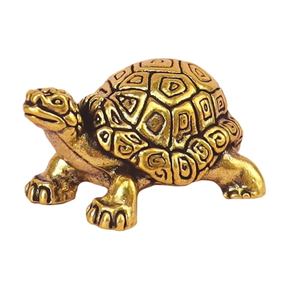 Intricate Brass Bull Turtle Desk Ornament Solid Copper Material Traditional Symbolism Compact Size Great Gift for Collectors Gold 3cm x 1.5cm