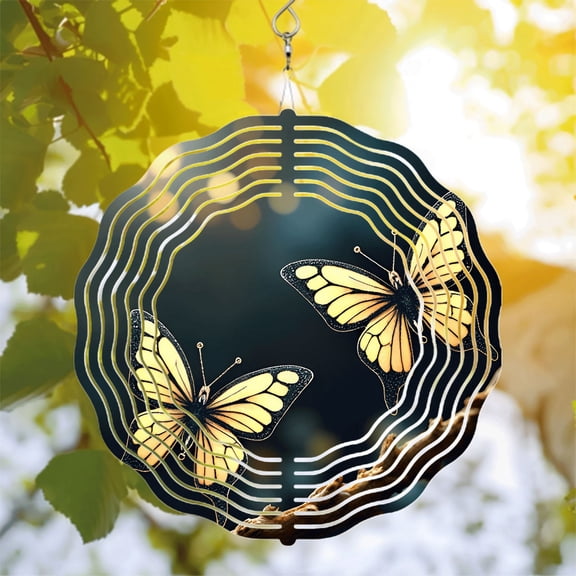 Intricate Butterfly Metal Wind Spinner & Chime - Symmetrical Design with Dynamic Flow for Yard & Garden Decor