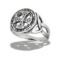 thumbnail image 1 of Intricate Celtic Cross Ring Stainless Steel Band Gray Jewelry Female Male Unisex Size 9, 1 of 4