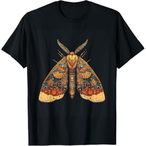 Intricate Colorful Moth Nature Illustration T-Shirt