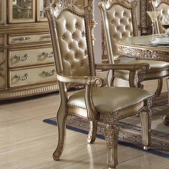 Intricate Floral Design, Tufted Back - Cozy Seating in Dining Area