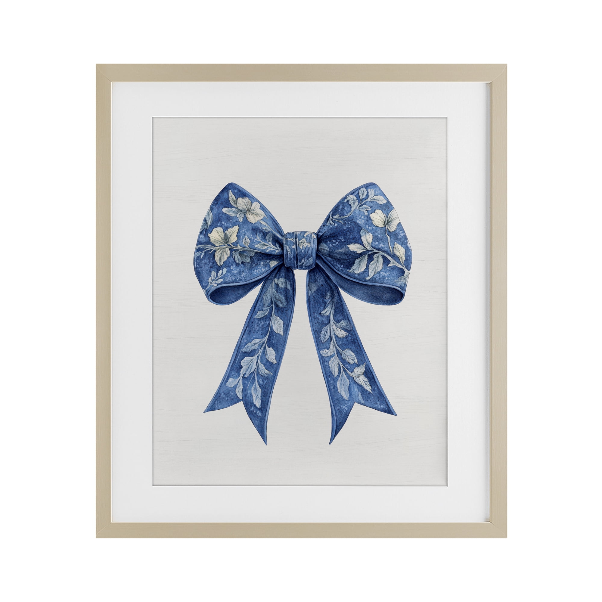 Intricate Florals Ribbon Birch Framed Print Under Glass, design by Lettered and Lined