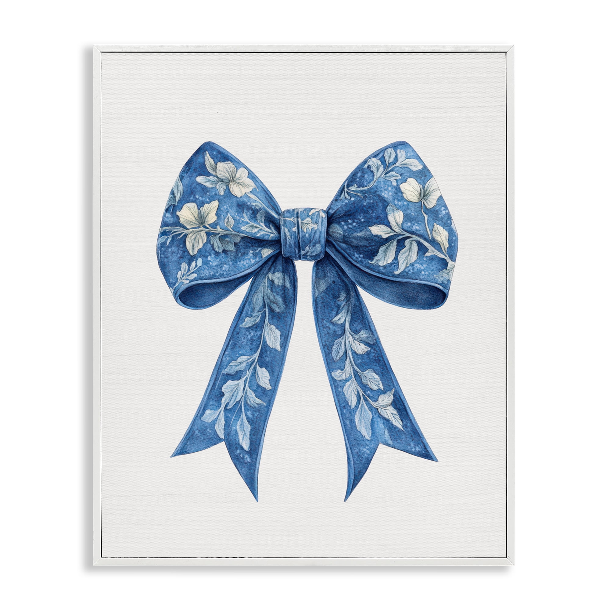 Intricate Florals Ribbon White Framed Giclee Art, design by Lettered and Lined