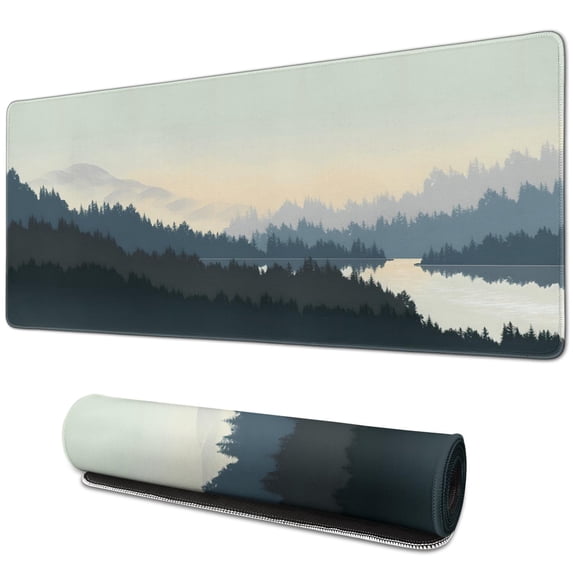 Intricate Forest Pattern XXL Mouse Mat - Extended, Non-Slip Desk Pad for Efficient Gaming - Stitched Edges - 31.5 x 11.8 inches