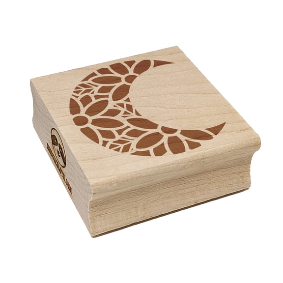 Intricate Geometric Flower Moon Square Rubber Stamp Stamping Scrapbooking Crafting - Large 2.75in