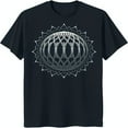 thumbnail image 1 of Intricate Geometric Sphere Design T-Shirt Dark Blue with Pattern, 1 of 5